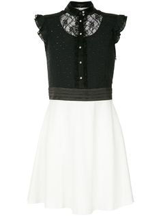 Loveless monochrome lace detail dress