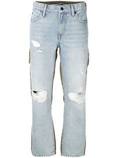 Alexander Wang укороченные джинсы с эффектом потертости