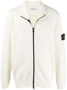 Stone Island джемпер на молнии с нашивкой-логотипом