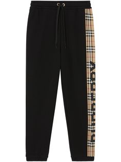 Burberry спортивные брюки со вставкой в клетку Vintage Check