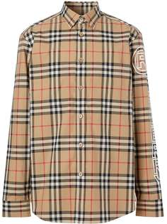 Burberry поплиновая рубашка в клетку