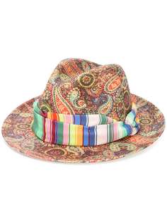 Etro шляпа Panama с принтом пейсли