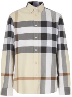 Burberry поплиновая рубашка в клетку