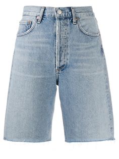 AGOLDE джинсовые шорты с бахромой