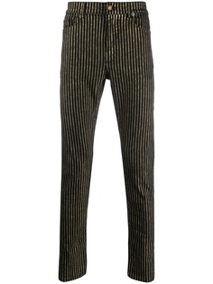 Saint Laurent джинсы в полоску с эффектом металлик