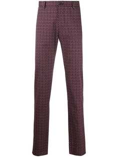 Etro брюки строгого кроя с узором