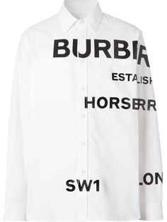 Burberry рубашка оксфорд с принтом Horseferry