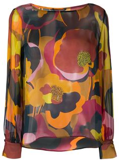 Luisa Cerano блузка с абстрактным цветочным принтом