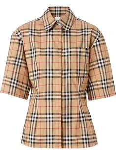 Burberry рубашка в клетку Vintage Check с короткими рукавами