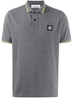 Stone Island рубашка-поло с нашивкой