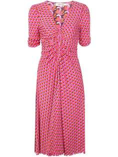DVF Diane von Furstenberg платье с V-образным вырезом и оборками