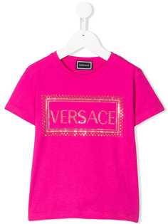 Young Versace футболка с логотипом из страз