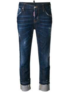 Dsquared2 укороченные джинсы с выцветшим эффектом