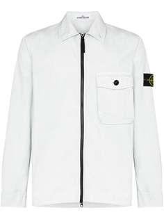 Stone Island куртка-рубашка с нашивкой-логотипом