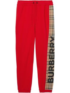 Burberry спортивные брюки со вставкой в клетку Vintage Check