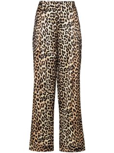 GANNI брюки с леопардовым принтом