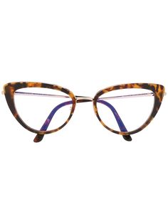 Tom Ford Eyewear очки TF5580-B в оправе кошачий глаз черепаховой расцветки