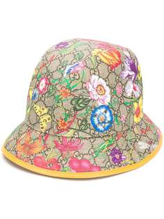 Gucci шляпа-федора с узором Flora и логотипом GG