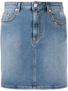MSGM джинсовая юбка с цепочкой