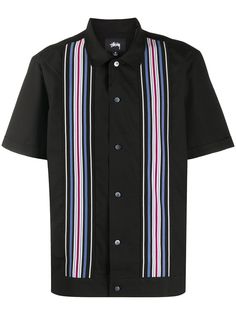 Stussy striped-knit short-sleeved shirt