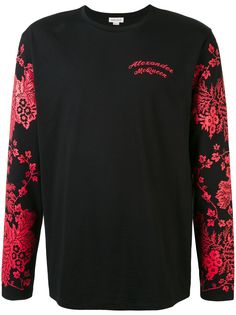 Alexander McQueen футболка с длинными рукавами и цветочным принтом