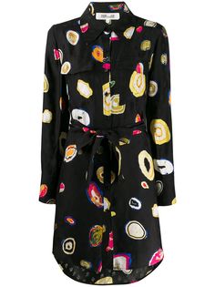 DVF Diane von Furstenberg платье-рубашка с принтом Tossed Agate