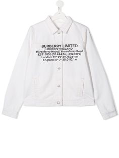 Burberry Kids джинсовая куртка-рубашка с принтом