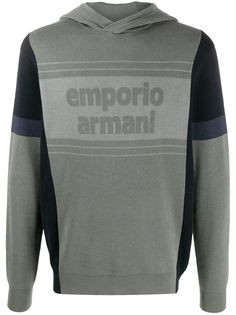 Emporio Armani two-tone logo hoodie