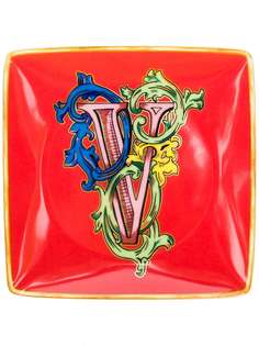 Versace Home тарелка Holiday Alphabet с принтом V