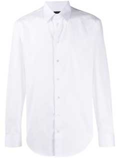 Emporio Armani рубашка узкого кроя с длинными рукавами