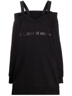 Mm6 Maison Margiela платье-толстовка с открытыми плечами и логотипом