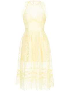 Self-Portrait embroidered lace midi dress