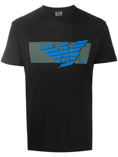 Ea7 Emporio Armani logo print round neck T-shirt