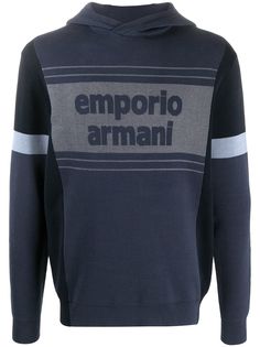 Emporio Armani two-tone logo hoodie