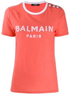 Balmain футболка на пуговицах с логотипом