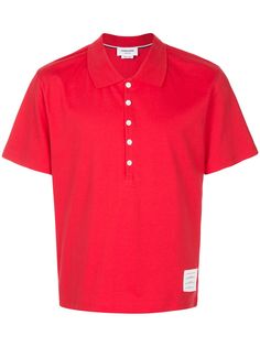 Thom Browne logo-patch polo shirt