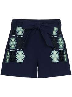 Figue Leah embroidered tie-waist shorts
