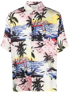 Laneus palm tree short-sleeve shirt
