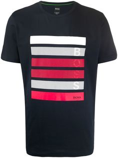BOSS полосатая футболка с круглым вырезом