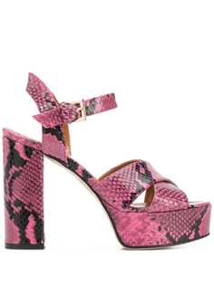Paris Texas snakeskin platform sandals