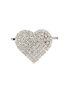 Alessandra Rich heart crystal embellished clip