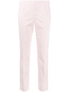 Peserico houndstooth check slim fit trousers