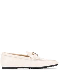 Tods лоферы с тиснением под кожу крокодила Tod`S