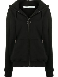 Off-White куртка в диагональную полоску с капюшоном