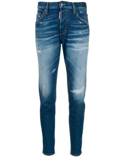 Dsquared2 джинсы средней посадки с эффектом потертости