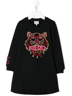 Kenzo Kids платье-свитер с вышивкой Tiger