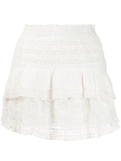 LoveShackFancy юбка мини Adelia с вышивкой