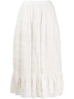 LoveShackFancy юбка Donna с вышивкой