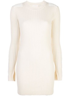 Helmut Lang трикотажное платье в рубчик