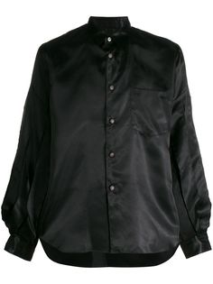 Comme Des Garçons Homme Plus атласная рубашка с прорезями на рукавах